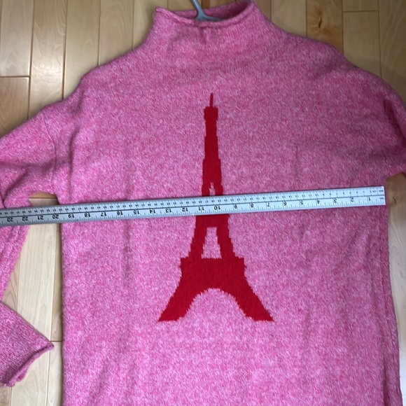 Cupcakes and Cashmere sz M Pink Eiffel Tower Knit Sweater. 1st pic for color - Picture 10 of 10